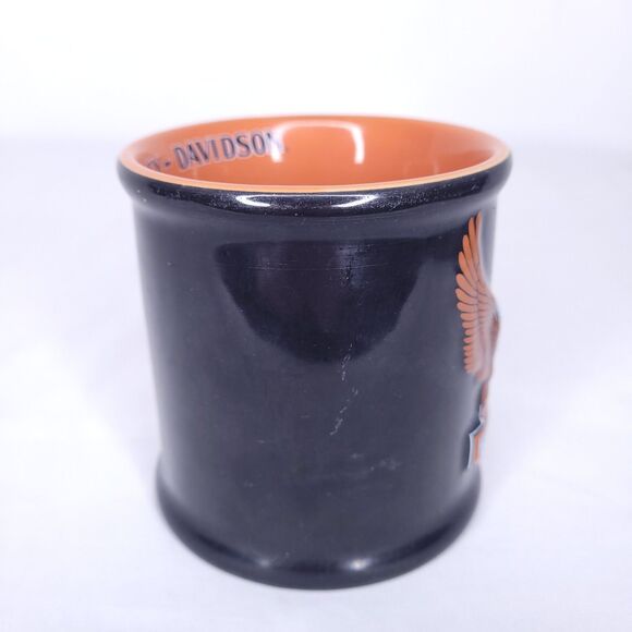 Vintage Harley Davidson Mug Eagle 3D Black, Orange 2002 - Picture 2 of 7
